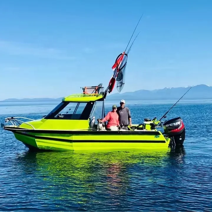 Factory 25ft 7.5m Fishing Cabin Cruiser Pontoon Design deep-V hull luxury yacht Aluminum Fishing Boat with good price