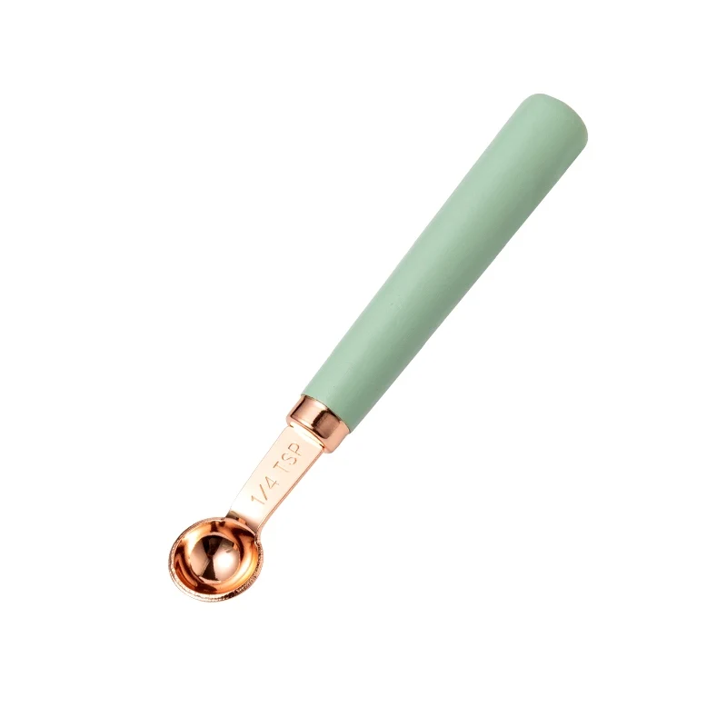 2021 hot sale wood spray paint handle measuring spoon 4 piece measuring spoon set