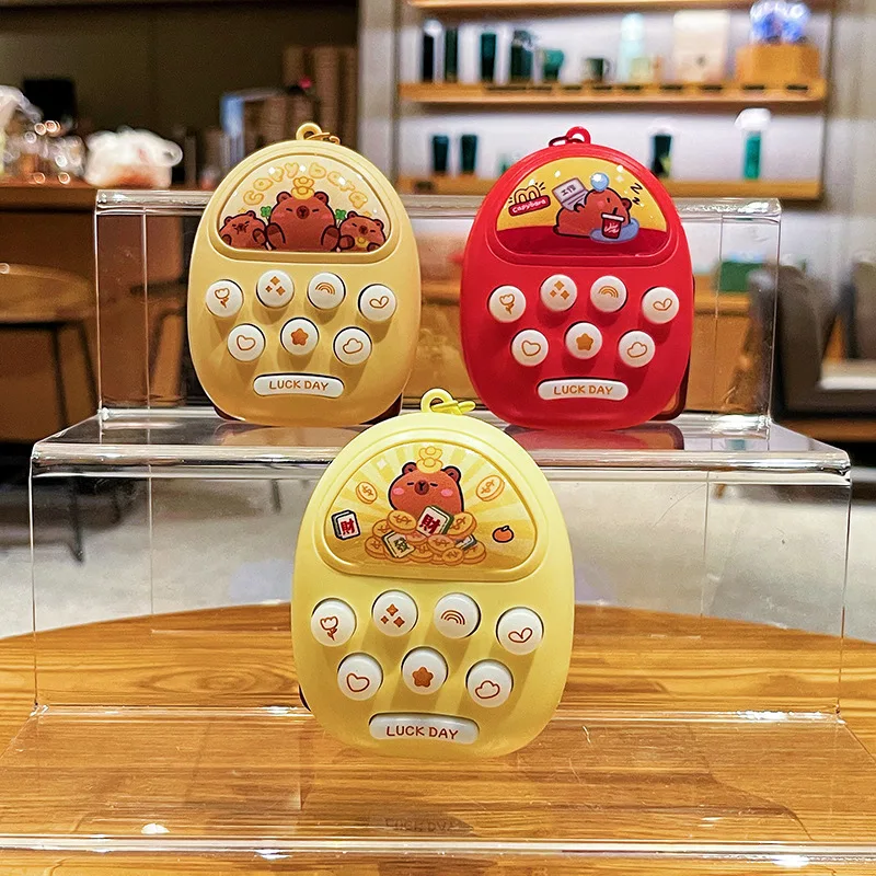 wholesale capabara machine keychain cute cartoon light toy couple bag pendant gift car keychain