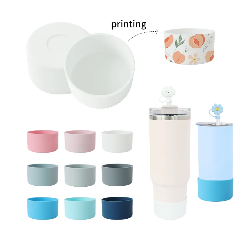 Customization Small MOQ Etsy AMZ Tumbler Silicone Sleeves Rubber Cover Sleeve Tumbler Silicone Boots