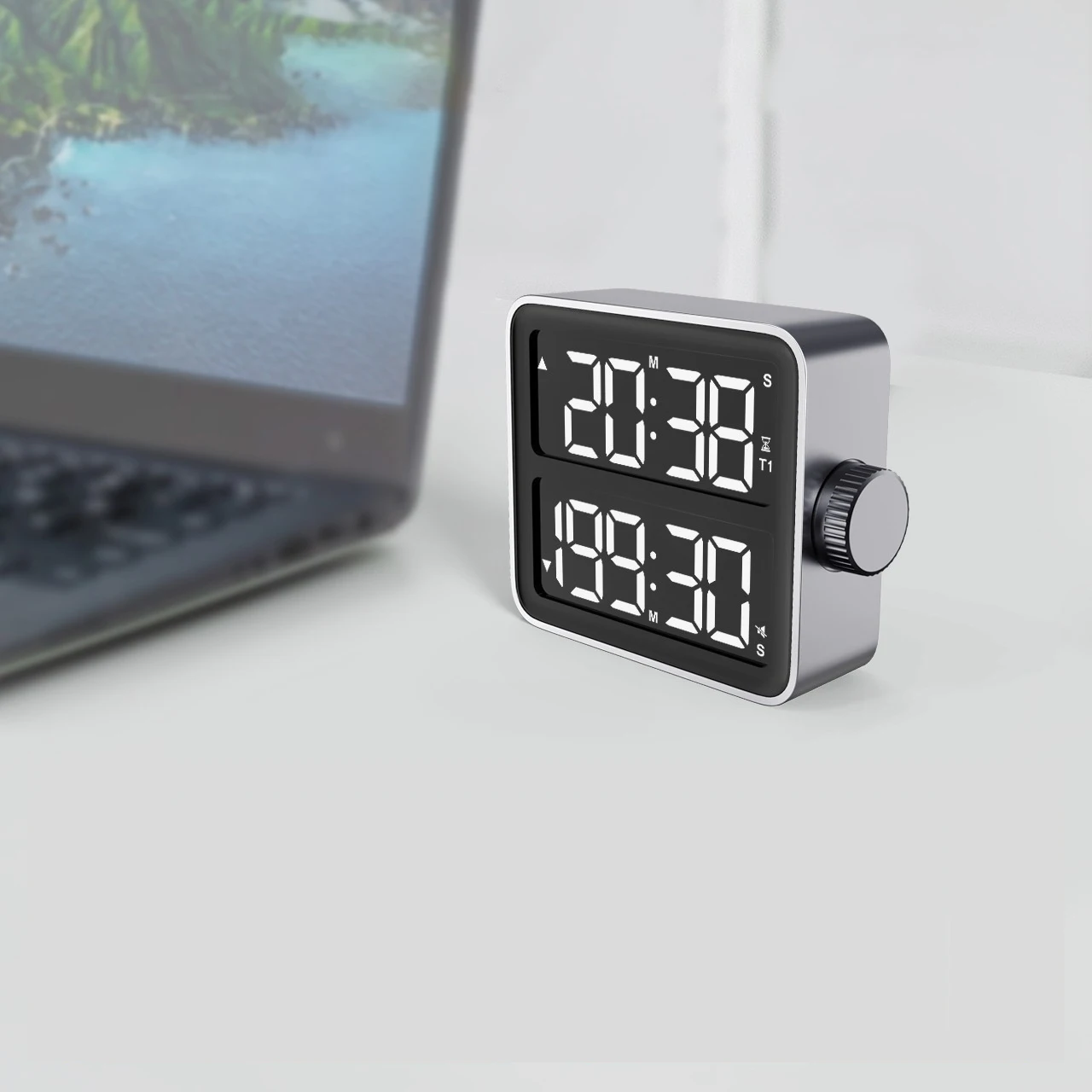 LED dural screen timer Measure 2 events at the same time two volume Dual Channel Countdown study timer