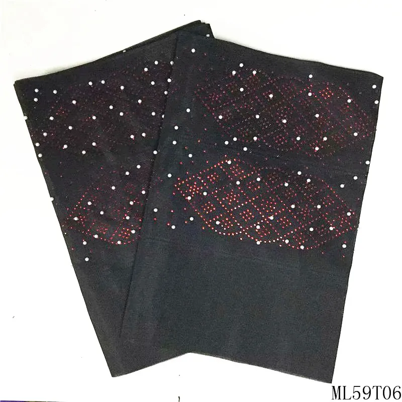 Beautifical ebi Нигерия головной убор 2 в 1 aso oke Стразы красный головной убор ML59T06