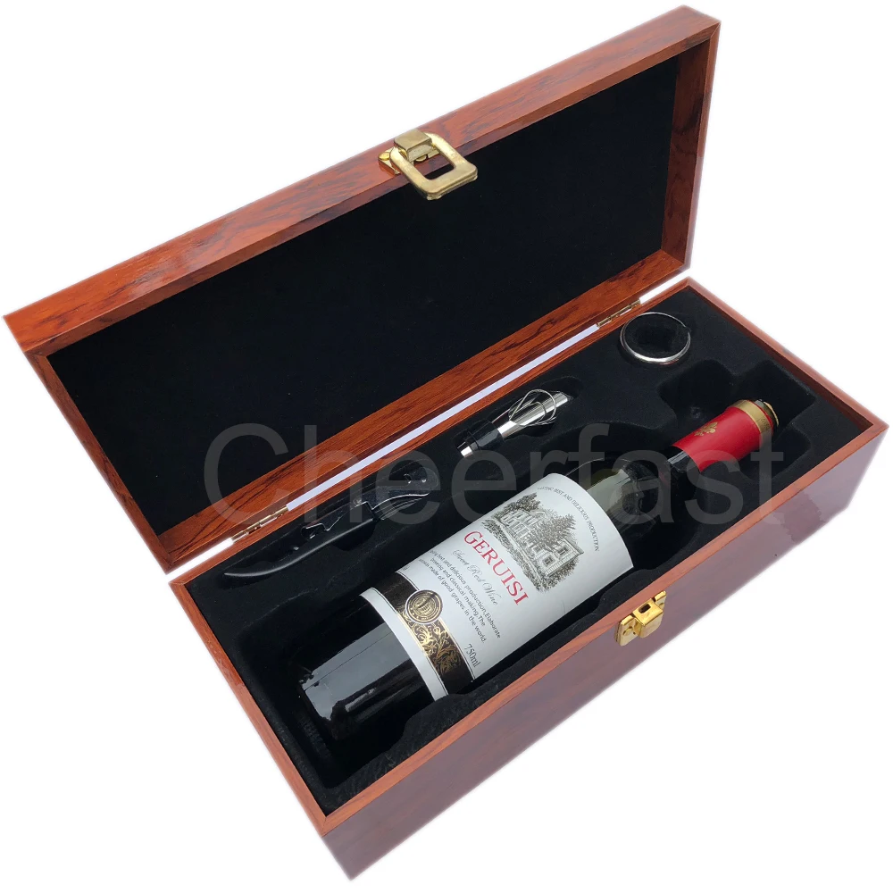 Decorative Whiskey Wooden Single Wine Box Bottle
