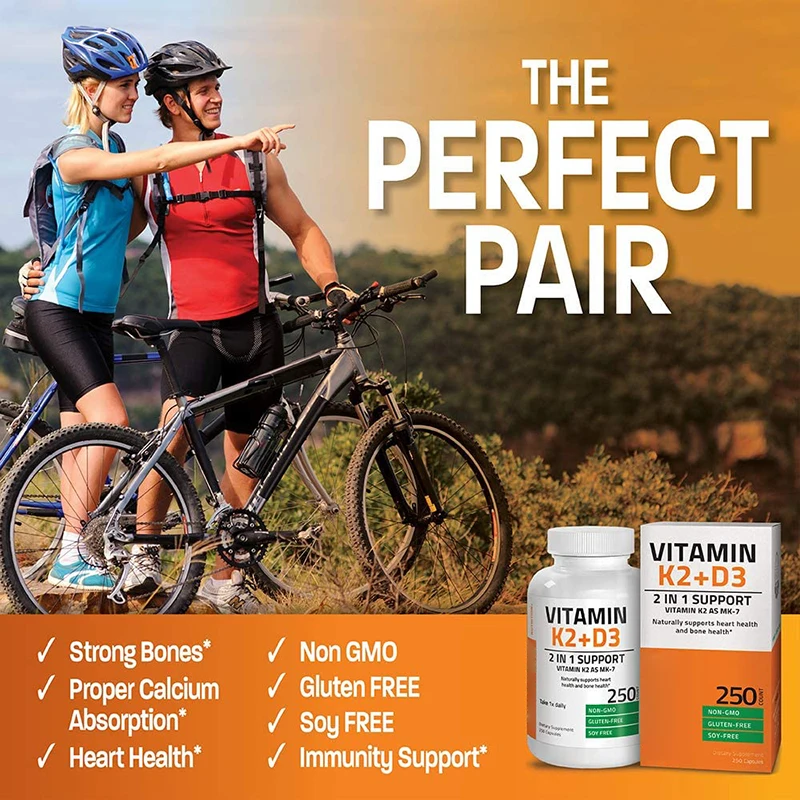 OEM Vitamin K2 (MK7) with D3 Supplement Bone and Heart Health Swallow Vitamin D & K Complex Vitamin D3 + K2 Supplement