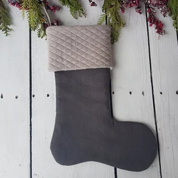 Рождественские чулки, фермерские украшения, Индивидуальные Стеганые Семейные рождественские льняные чулки