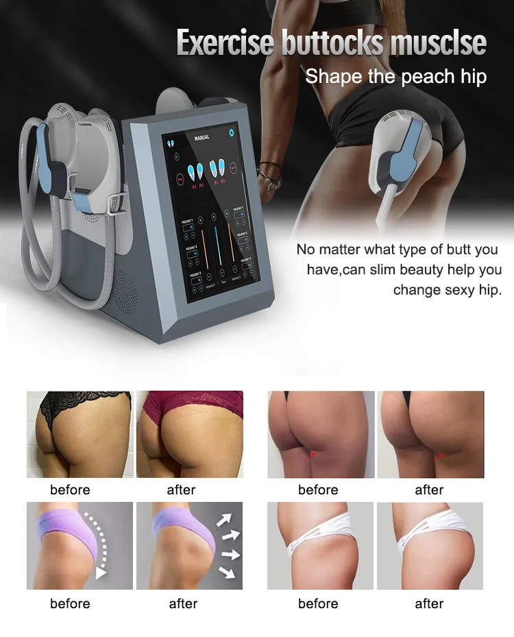 4 Handles Emssculpt Muscle Mass Increase Burn Fat 7 Tesla EMSLIM Hiemt EMS RF Body Sculpt Muscle Building Hip Lift Machine