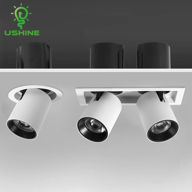 Ushine New Product Indoor Beam Angle Design Round Square Aluminum Ceiling Recessed COB LED Spot Light