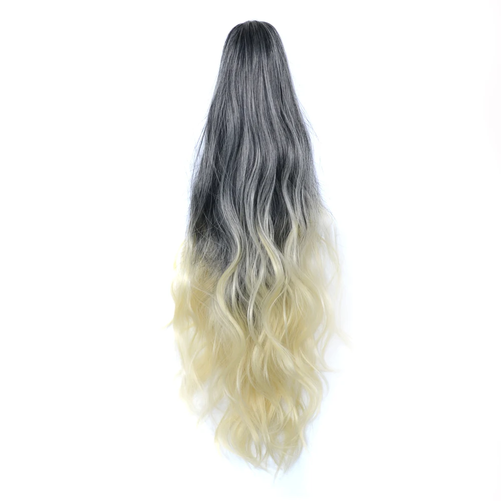 Synthetic High Temperature Fiber Hairpiece Curly Claw Ponytails Little Pony Tail Clip In Hair Extensions
