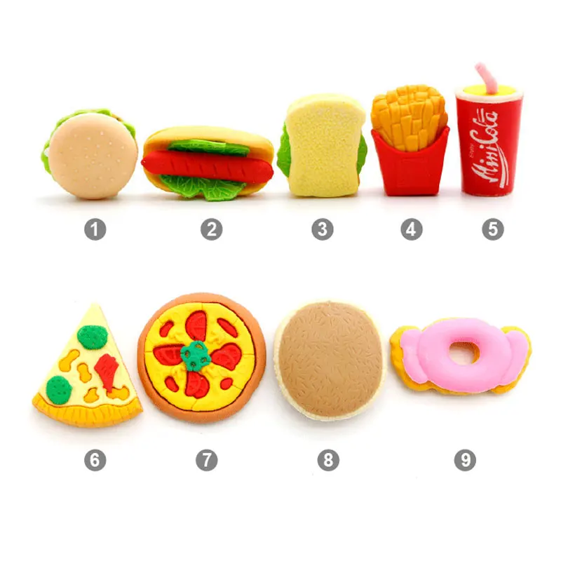 Cheap Creative Eraser School Supplies Student Prizes Gift Shape Eraser Custom Cartoon Shape Dessert Eraser