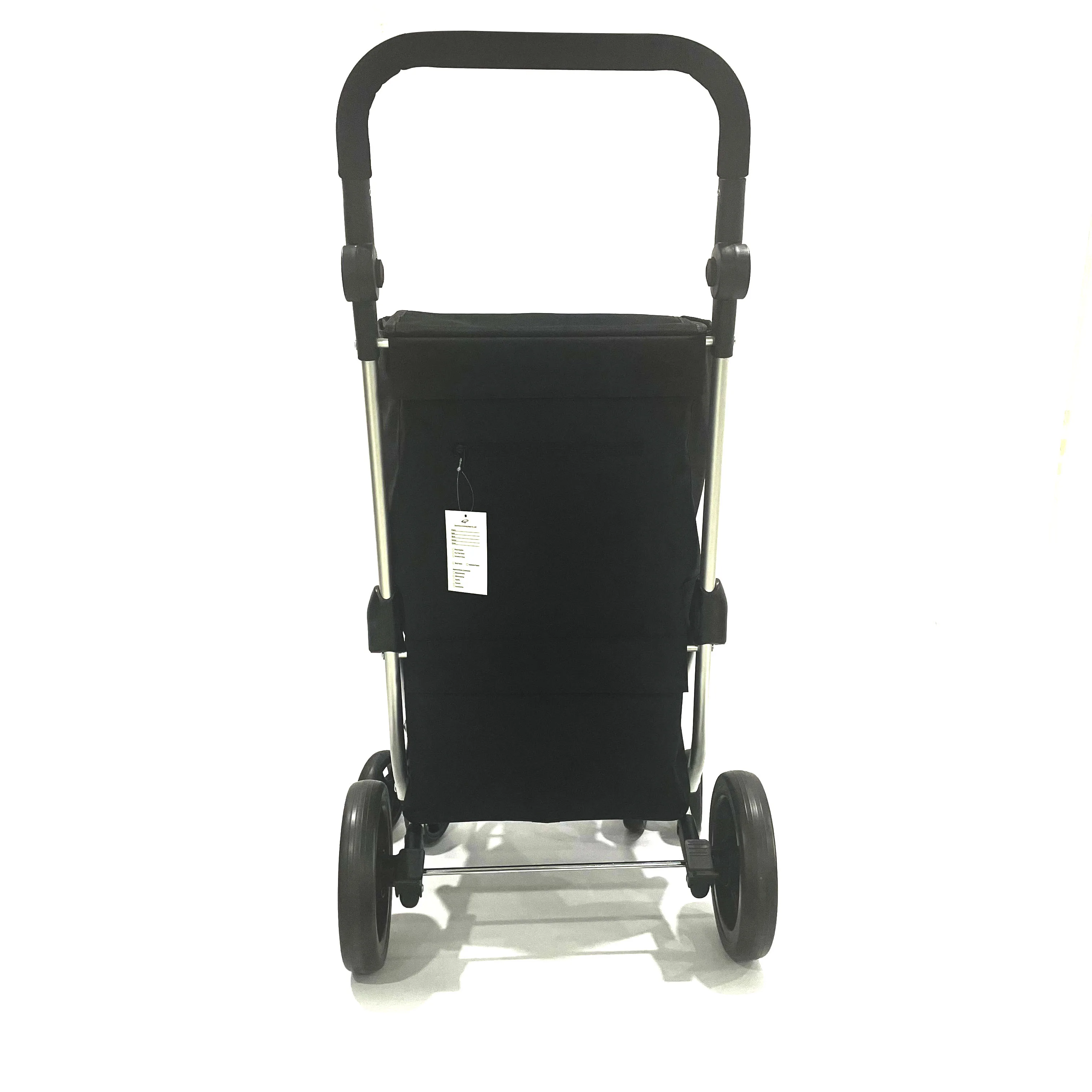 custom logo wheeled rolling market vegetable detachable Collapsible grocery folding foldable reusable shopping trolley bag