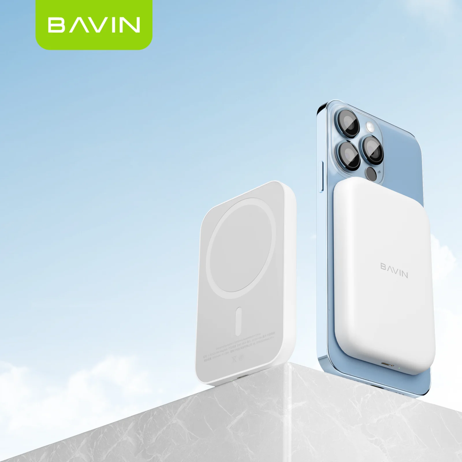 BAVIN PC029 5000mAh Fast Charging Magnet Charger Mini 15W Wireless Magnetic Power Bank For Phone