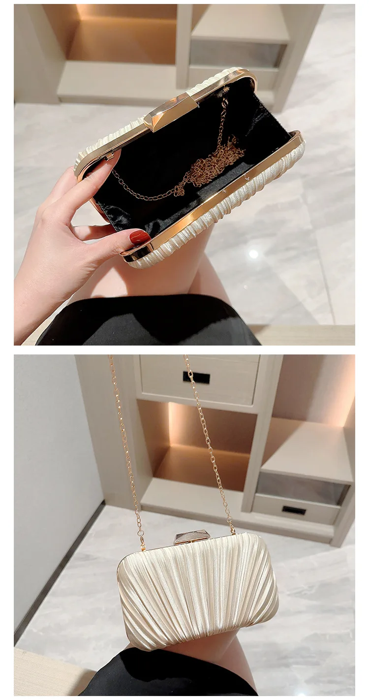 Manufacturer ladies party wrinkle clutch bag women fabric purses dress clutch bag champagne dinner evening clutch bags wholesale