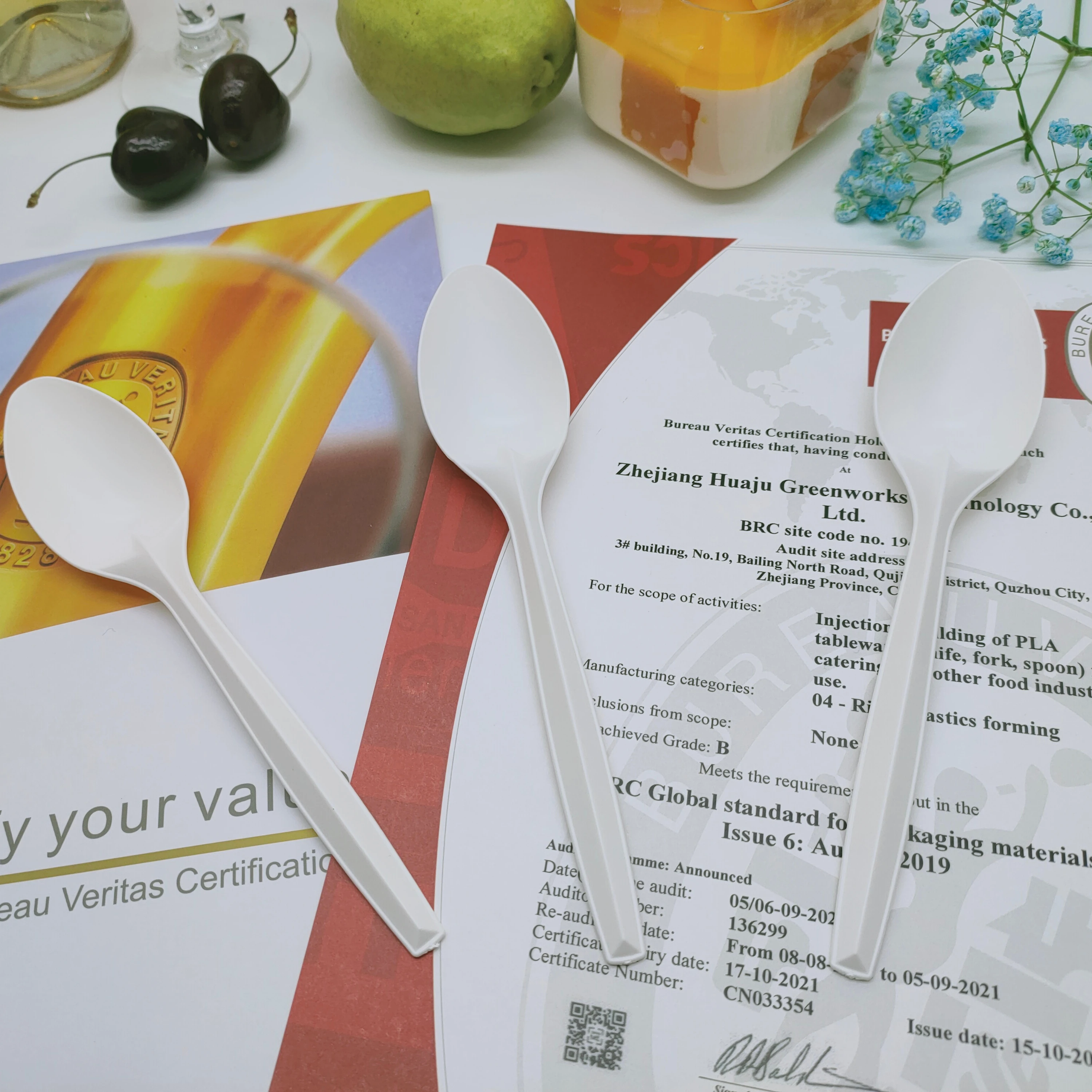 2021 GreenWorks Cornstarch Disposable Ice Cream Yogurt Spoon For Sale tableware sets