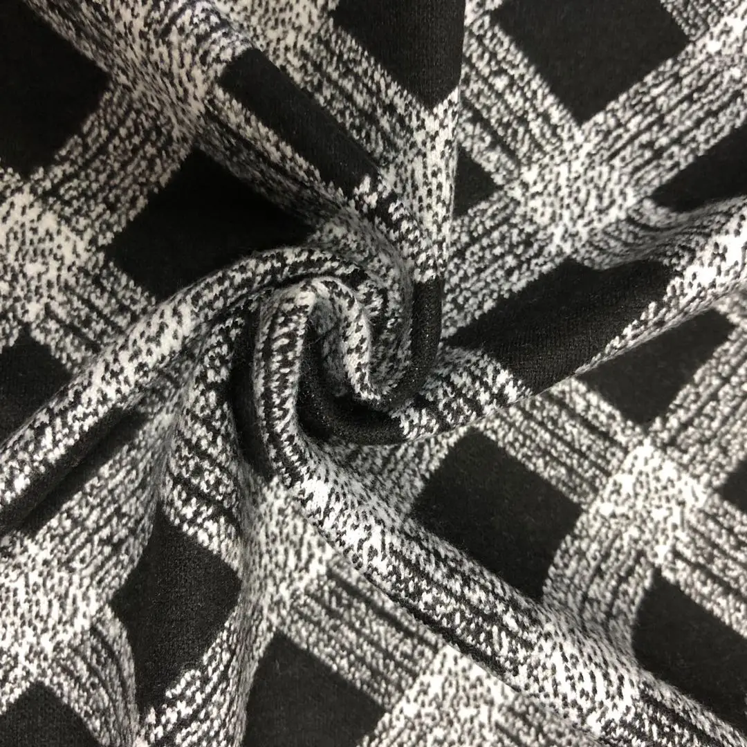 yarn dyed polyester and spandex jacquard knitting fabric for suit dress clothing