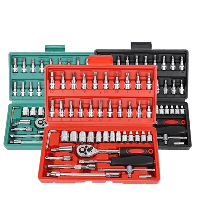 factory direct sale spanners sell like hot cakes 46 socket wrenches screwdriver assembly Fly Ratchet wrench socket toolbox