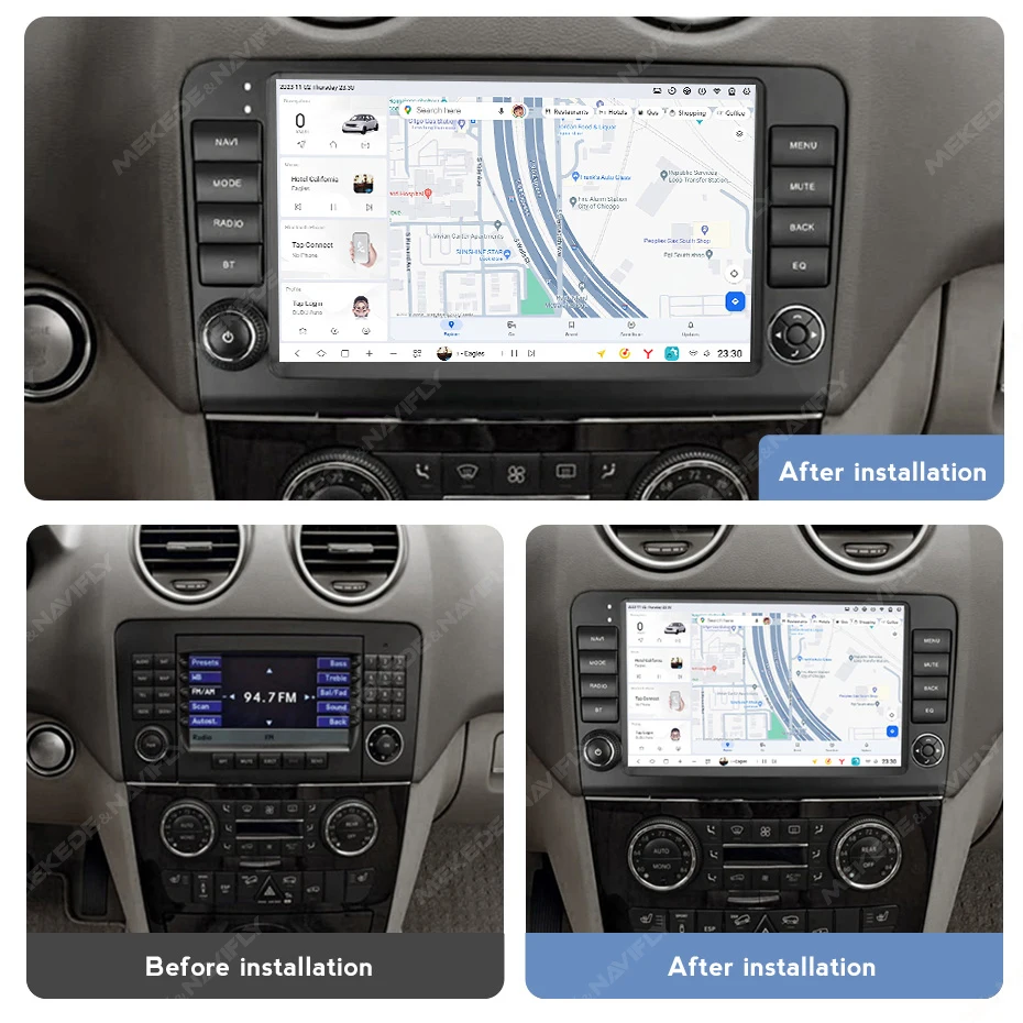 DUDU7 Автомагнитола Android 13 UIS7870 мультимедийный плеернавигатор GPS для Мерседес-Бенц M GL класса W164 X164 ML ML350