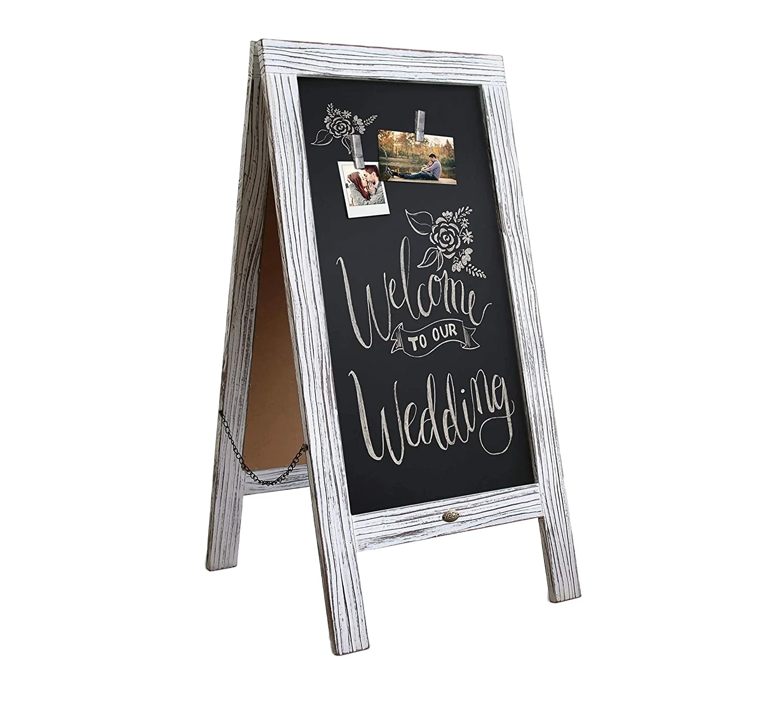 
Rustic Vintage Wooden Whitewashed Magnetic A-Frame Chalkboard/Sidewalk Chalkboard Sign Message Board Display 