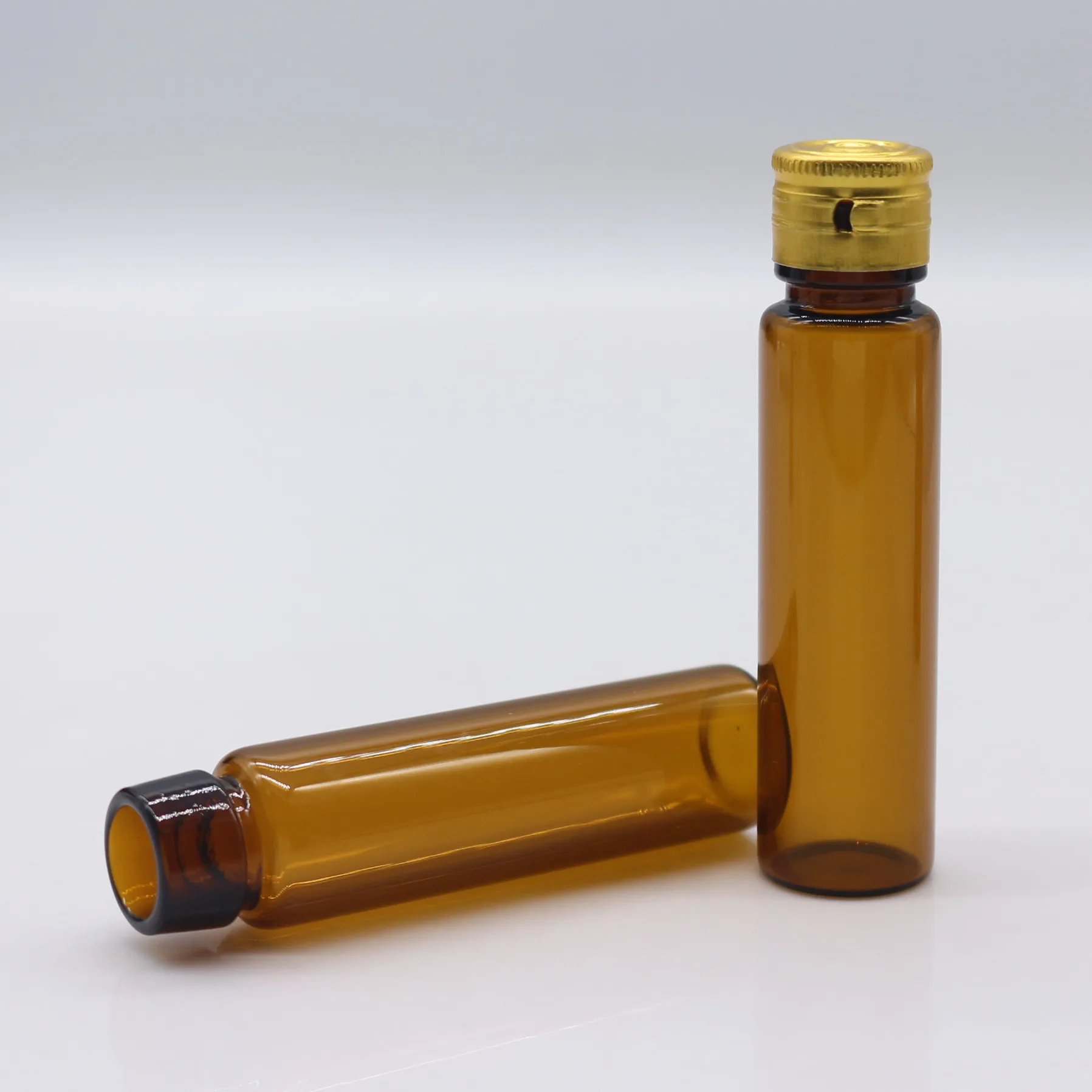 5ml 10ml 15ml Crimp Cap Neck Amber Glass Vials Single Use Mono-dose Bottles