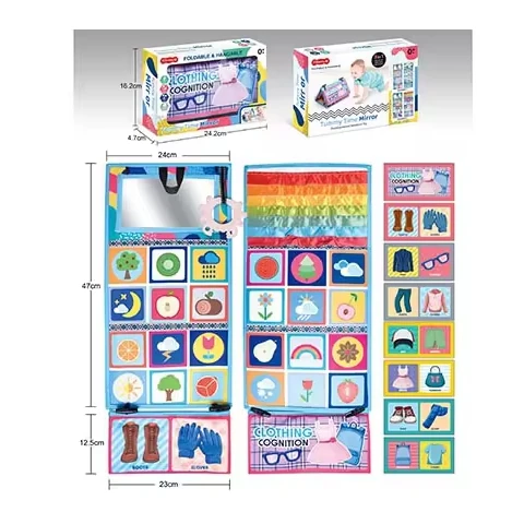 Children Puzzle Education Study Learn Interactive Game Fun Mirror Toys With Rainbow Cloth Book Toys For Kids