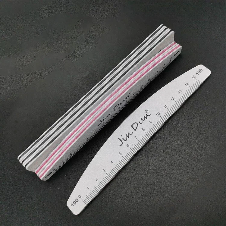 Factory Price Top Quality Many Grits Nail File Washable Gray Square Files Custom Printed Half Moon Foam File