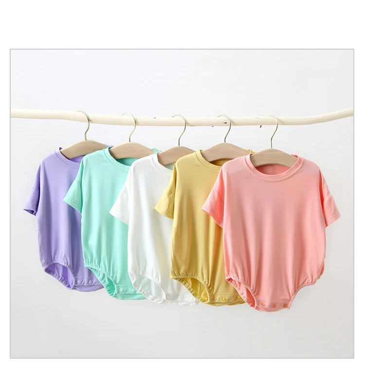 Wholesale Summer T-shirt Bubble Romper Custom Baby Bubble Monogram Cotton Baby Bubble Romper