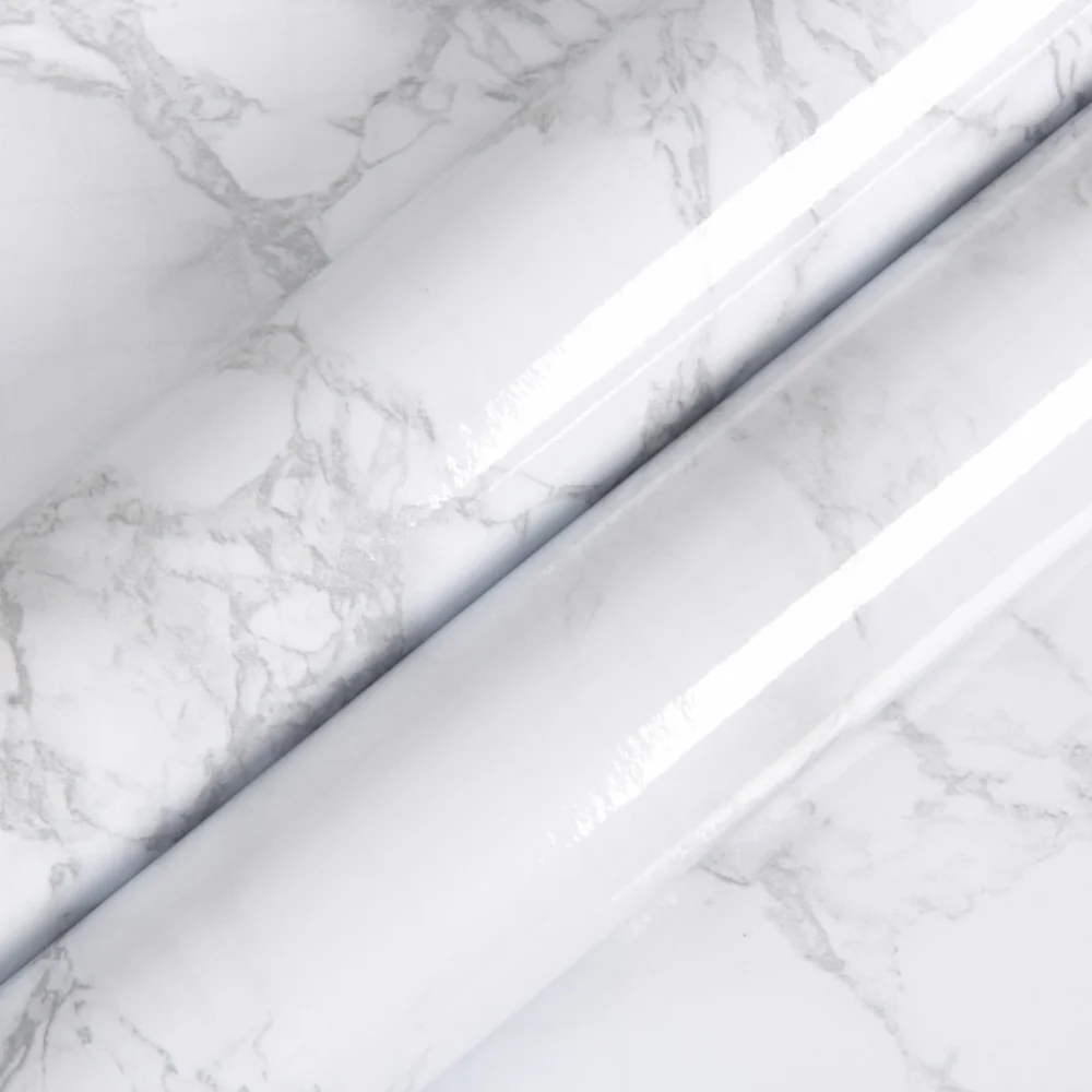 Jinyi White PVC Marble Granite Peel And Stick Self Adhesive Wallsticker Wall Vinyl Paper Wallpaper Sticker