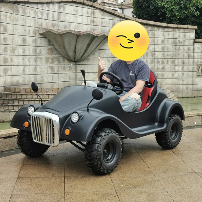 110CC 4-Stroke Gasoline Racing Kart 4-Wheel Off-Road Beach Buggy go Karts Kids Adults easy driving for fun