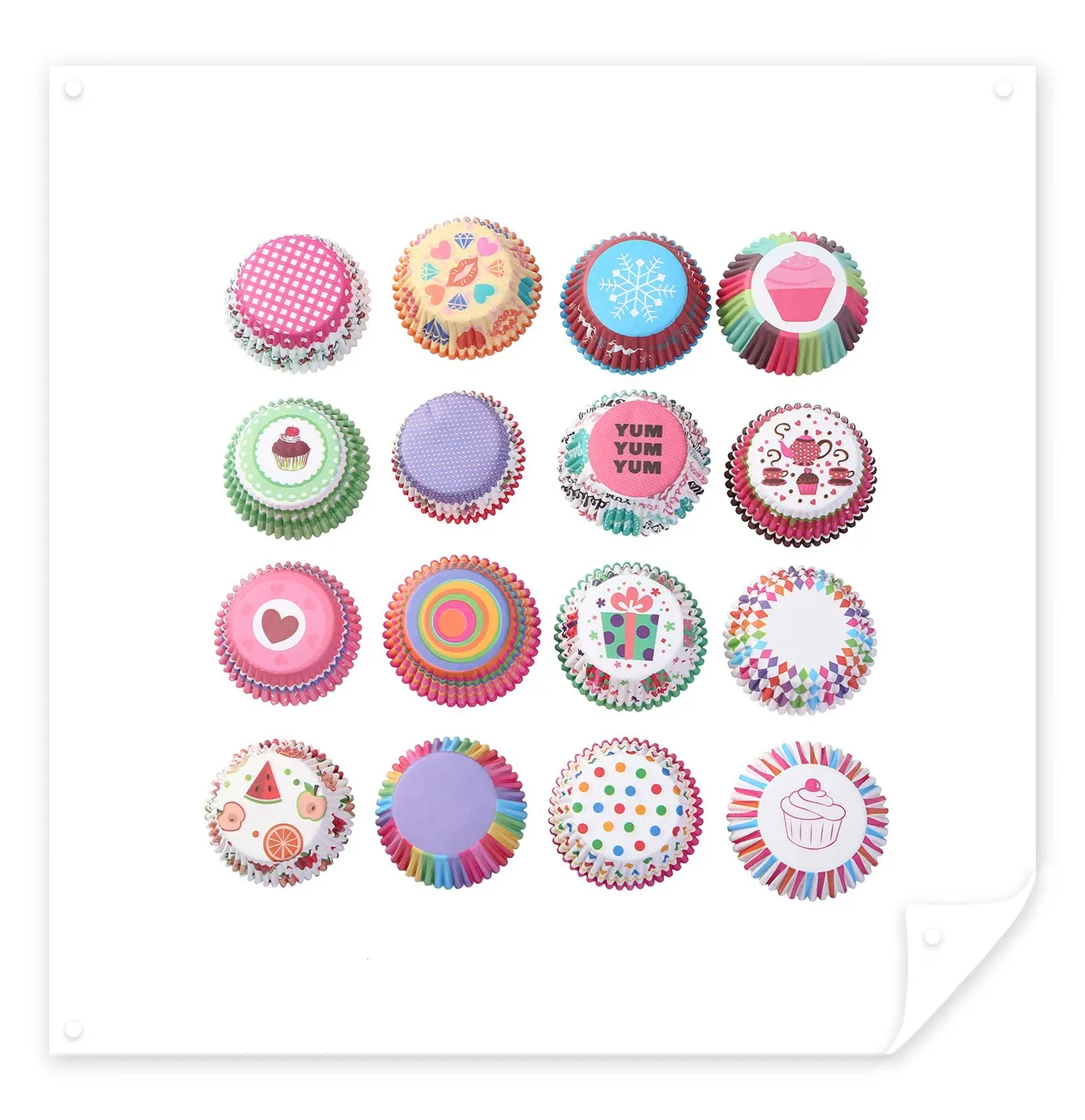 Latest Design Xmas Birthday Party Children Favors Custom Cake Baking Tools Cupcake Grease-proof Paper Colorful Mini Muffin Cups