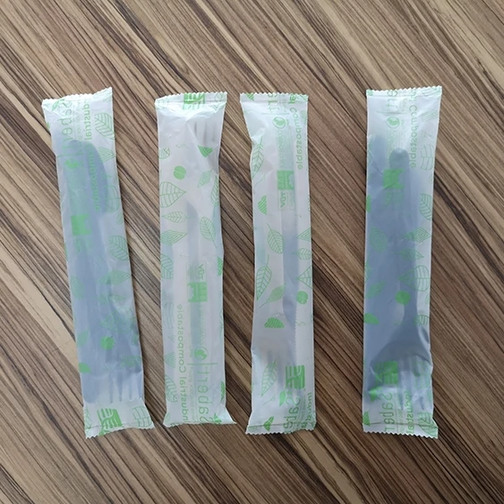 
GreenWorks 2021 CPLA Wrapped Cutlery biodegradable cutlery recycled plastic kitchen utensils individually wrapped cutlery 