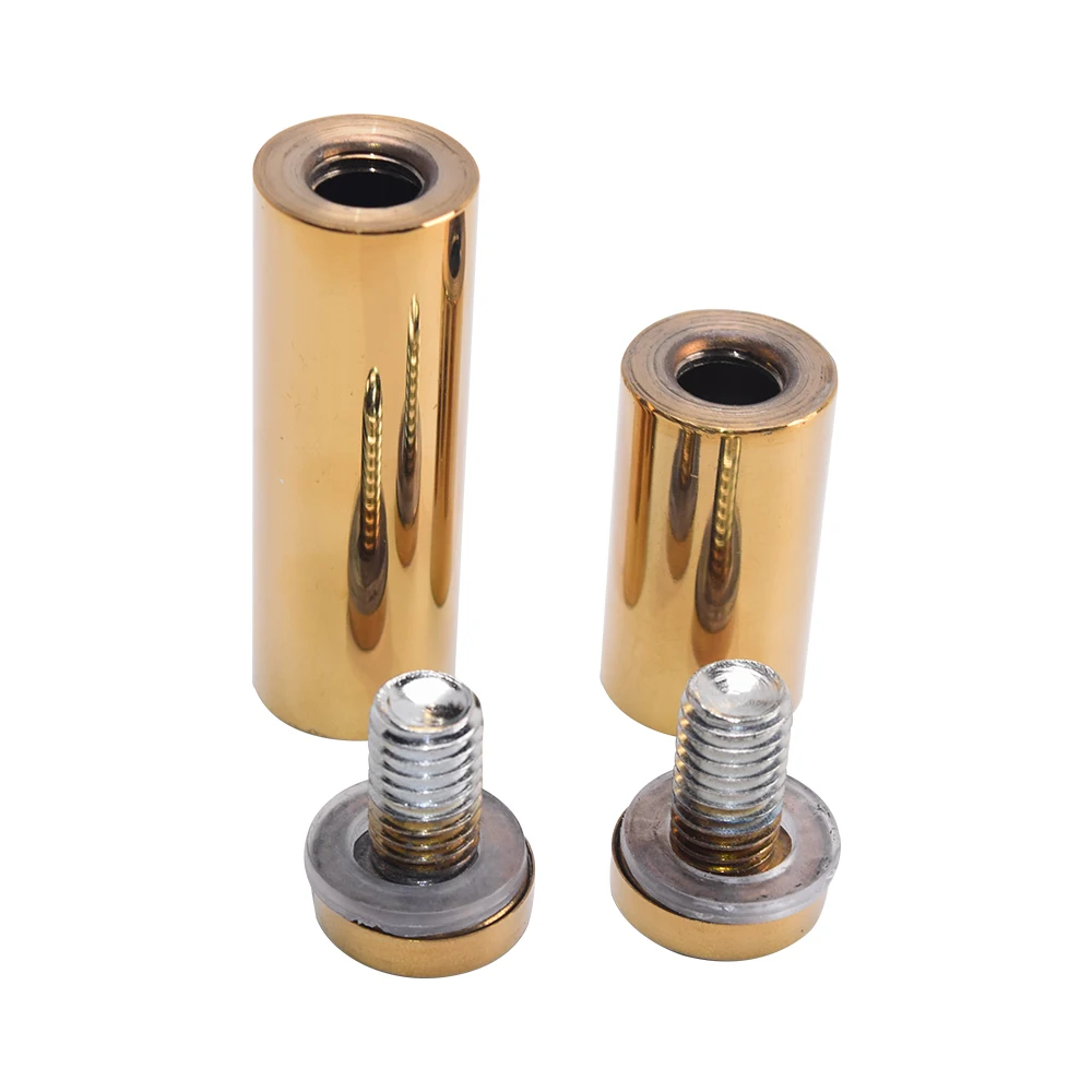 Hot Selling Dia 12mm 16mm 19mm 25mm Wall Mounted Glass Acrylic LED Standoff Screw Sign Gold Standoff