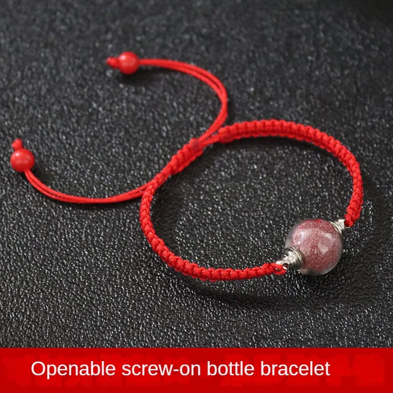 Can Open Empty Bottles Handmade Wax String Bracelet Diy Placed Quicksand Couple Friendship Wish Lucky Red String Bracelet