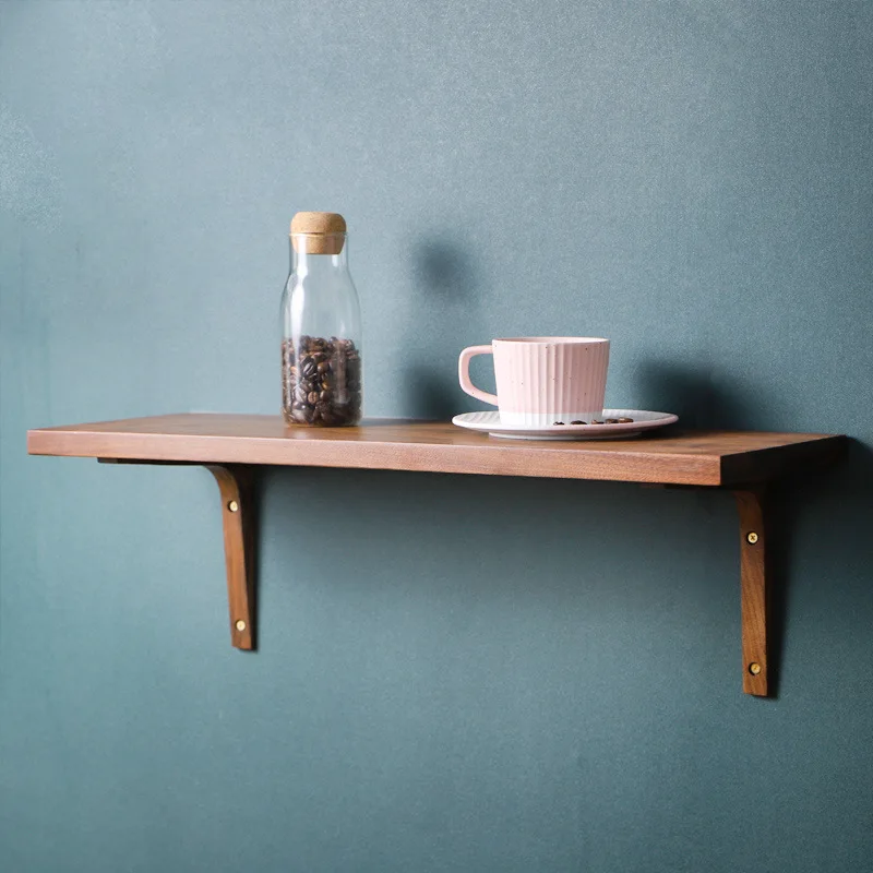 Wholesale Nordic storage board solid wood one word storage rack living room wall shelf study bookshelf wall shelf