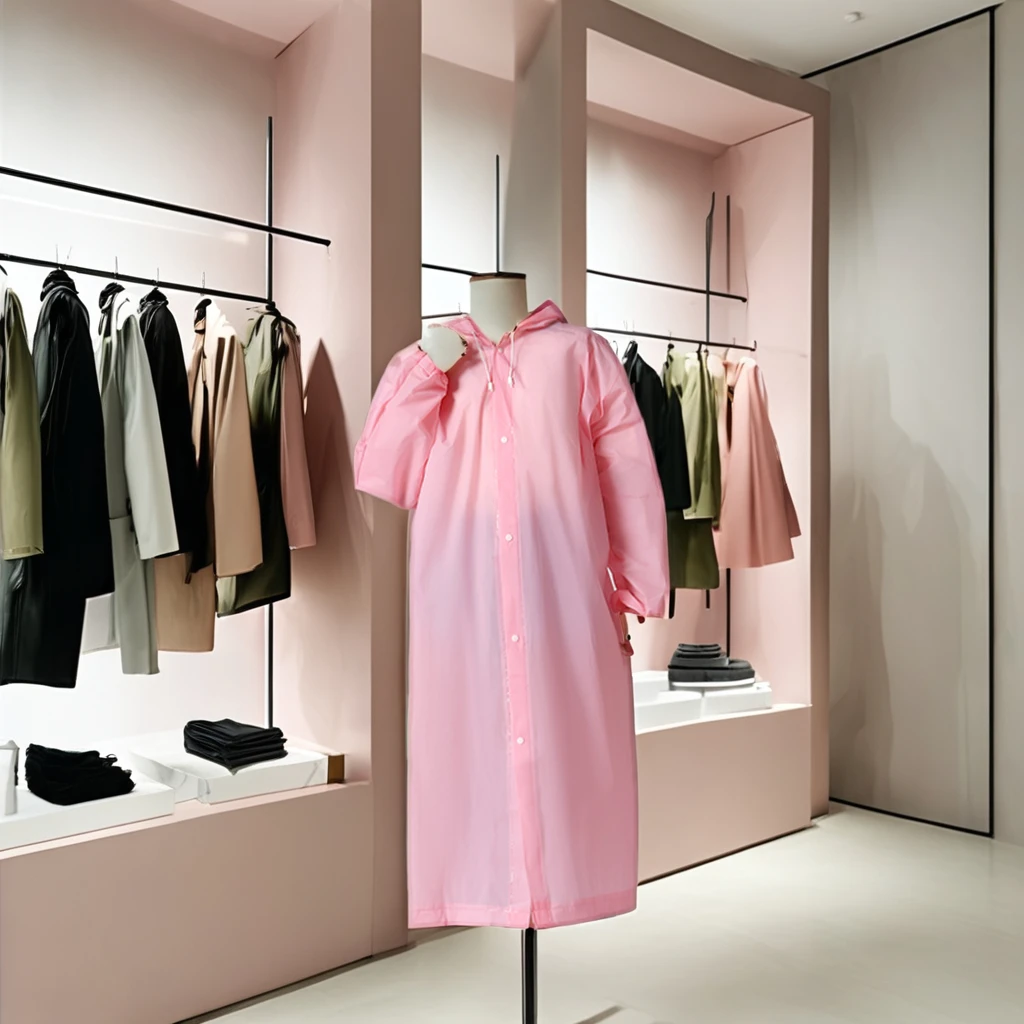 Lightweight Reusable Adult Rain Ponchos with Hoods and Sleeves Plastic Eva Waterproof Raincoat for Girls