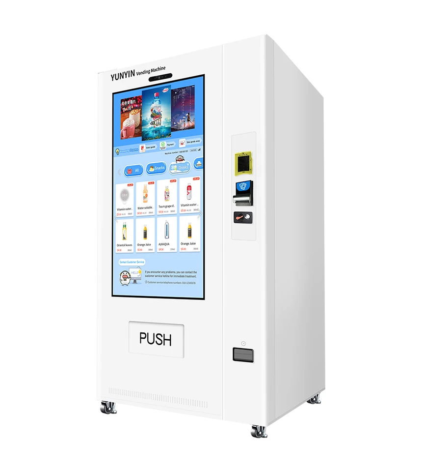Yunyin Smart 24 Hours Self Service Automatic Food Milk Snack Drink Vending Machine
