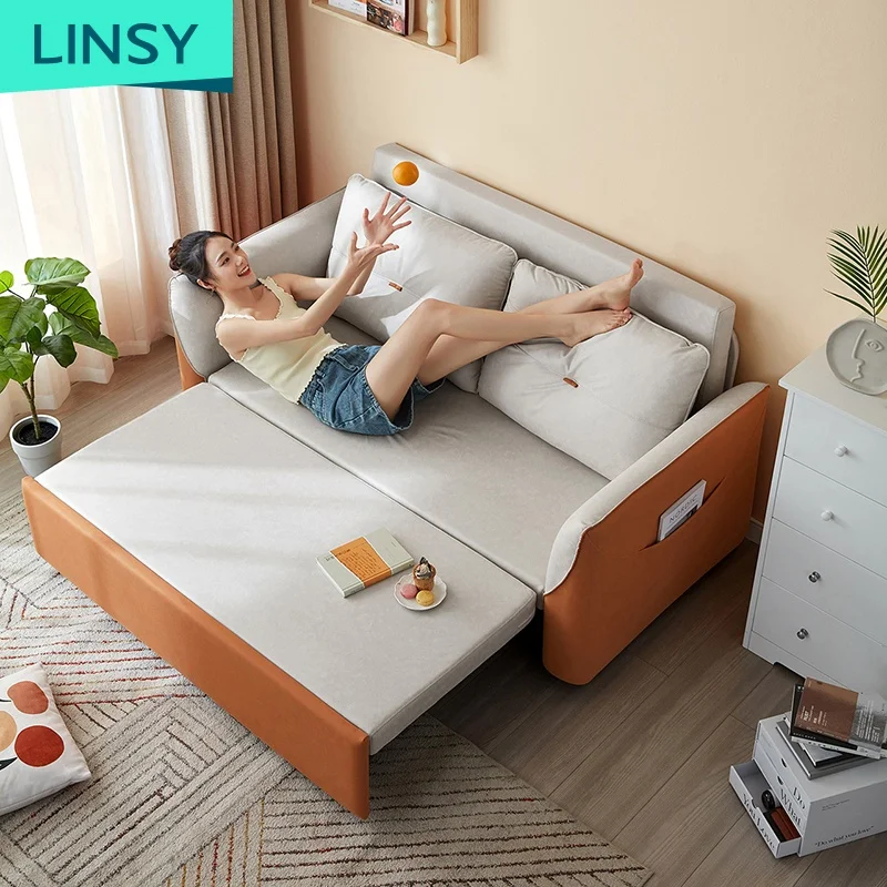 Linsy оптовая продажа стальной тканевый диван складной портативный матрас диван-кровать G021