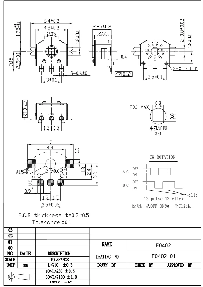 EC04 инкрементный патч для ног энкодера диаметром 5 мм умный мини-энкодер настройки гарнитуры