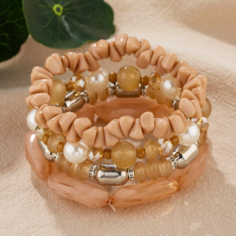 Boho style handmade beaded bracelet retro ethnic style bracelet light luxury hand accessories