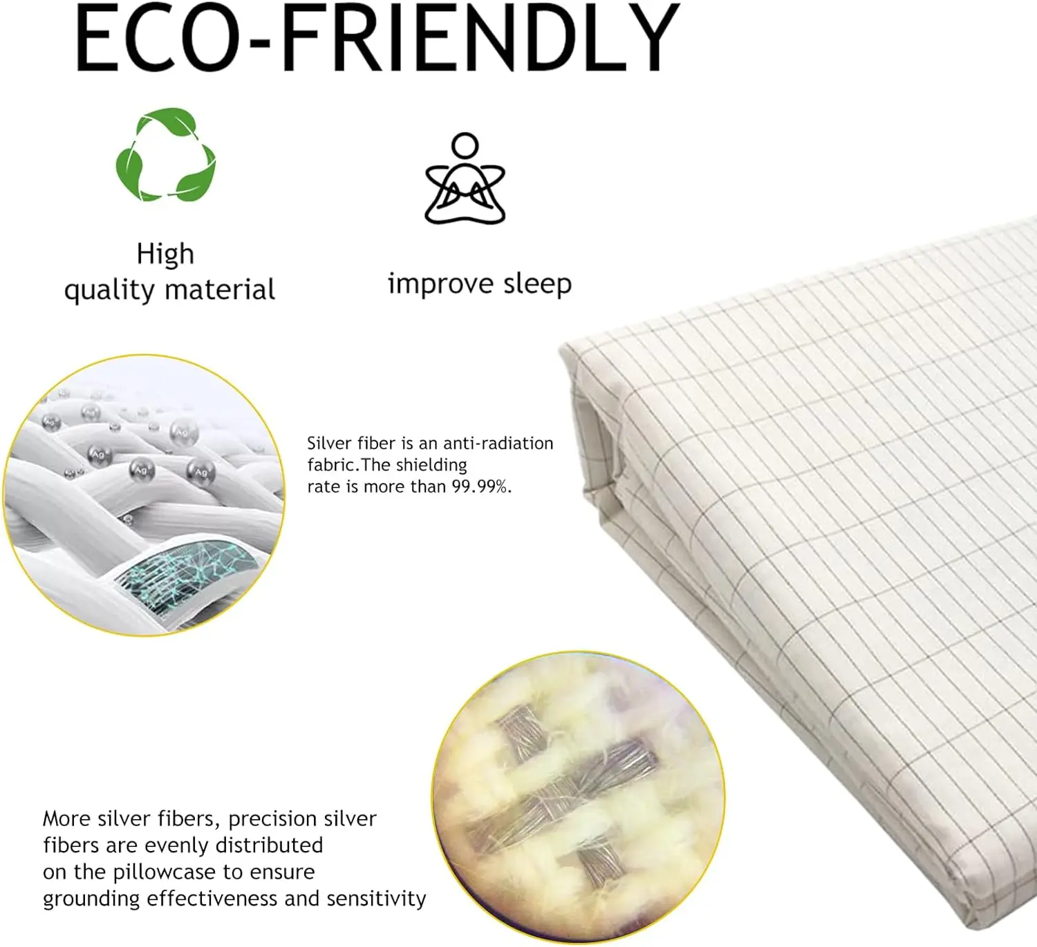 60*80 Inch 153*203CM Queen Organic Cotton ESD earthing grounding bed sheet