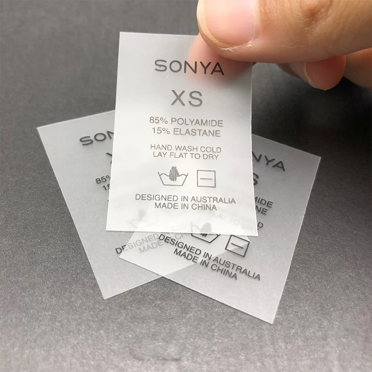 Custom Soft Transparent TPU Label Brand TPU Logo Label With Wash Care Instructions