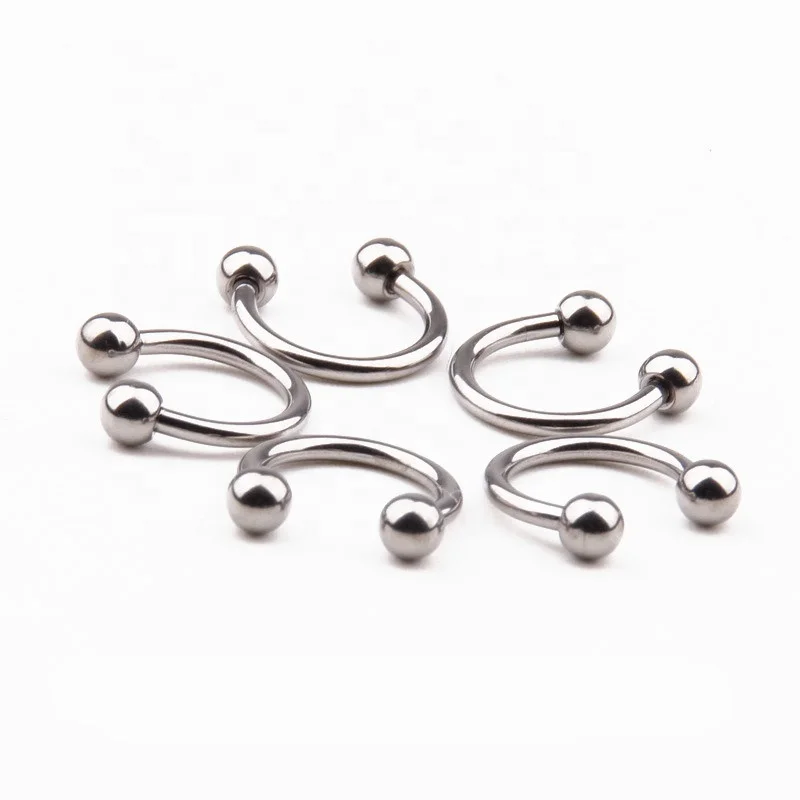 stainless steel c shape nose septum piercing body jewelry horseshoe shape tragus ear cartilage ring
