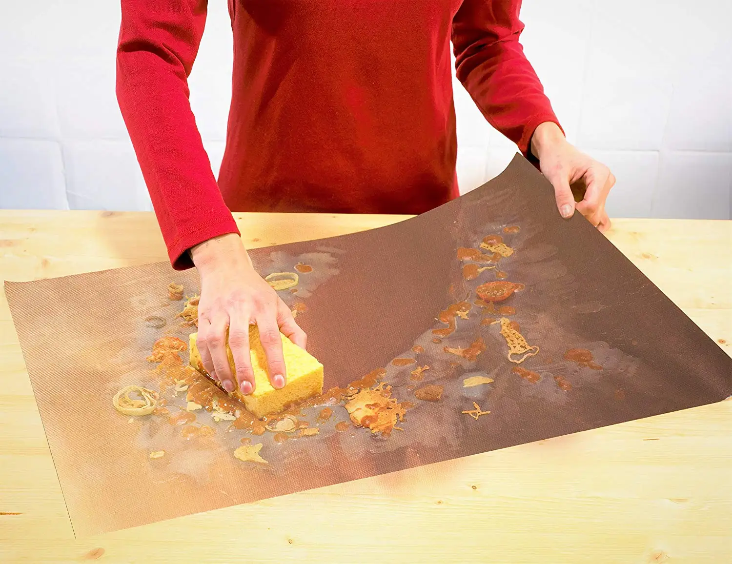 Hot Selling reusable copper 0.2MM PTFE material high temp resistant 40*60cm oven liner silicone oven mat