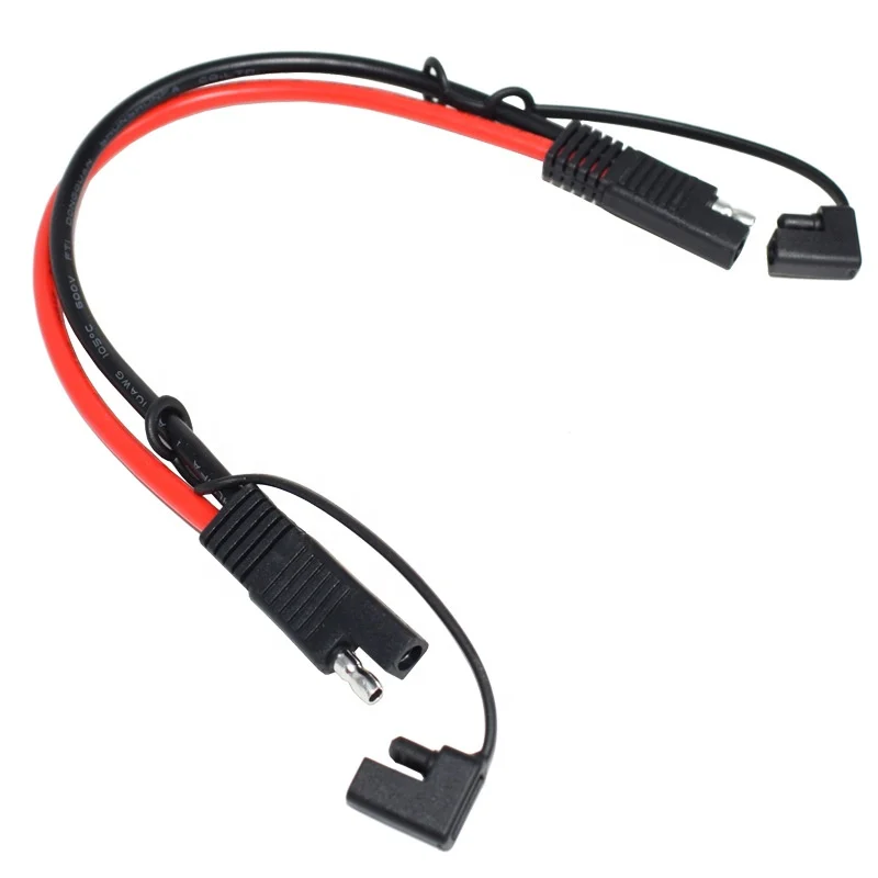High current UL1015 10AWG 10A 20A 30A SAE to SAE  battery charging extension wire harness cable assembly with dust-cap
