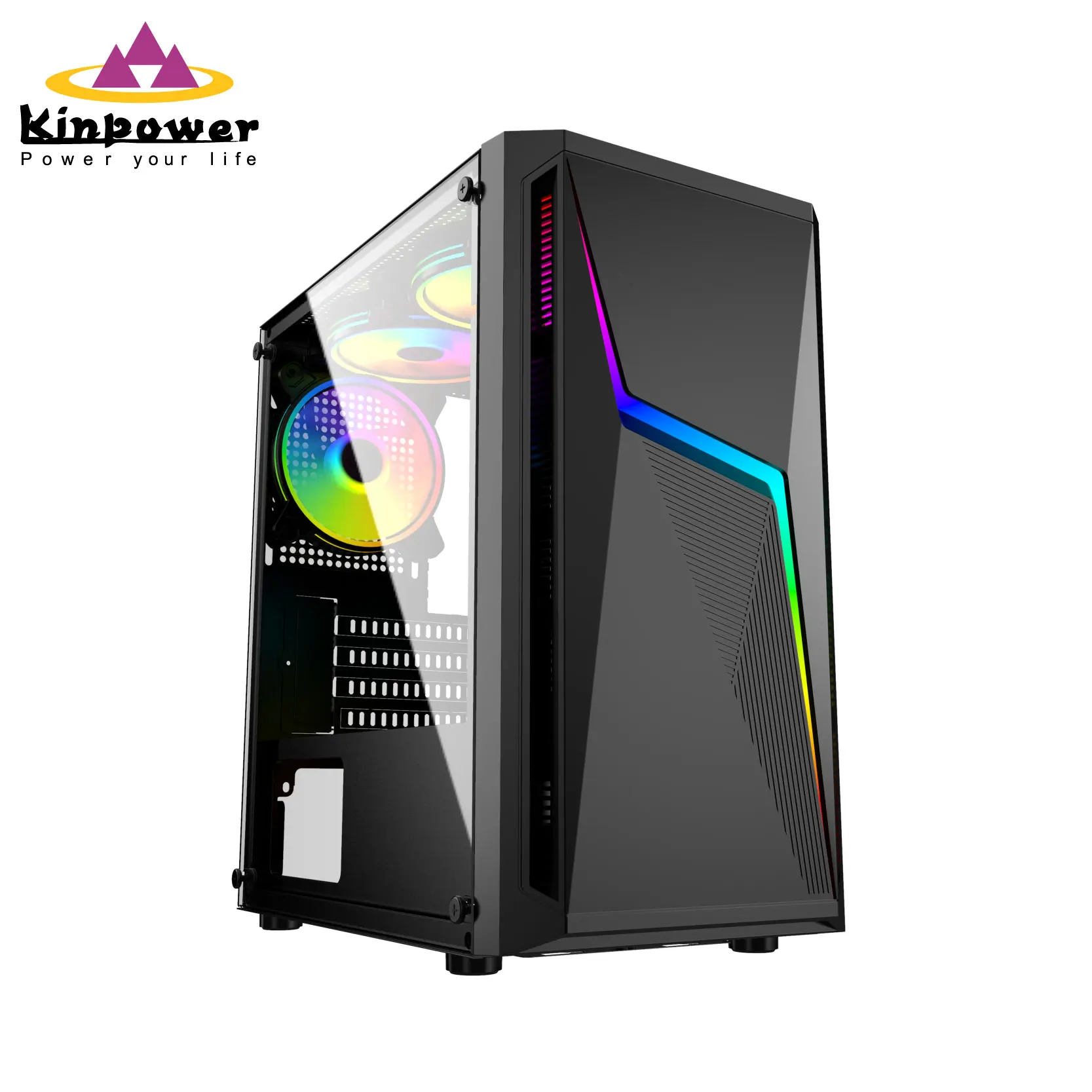 Оптовая продажа, MATX игровой чехол для ПК, usb, боковая панель из закаленного стекла, RGB-подсветка, игровой чехол для ПК