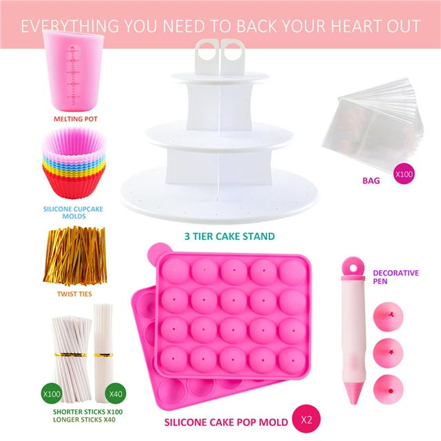 
cake pop stand for Chocolate cake pop maker kit include cake pop sticks and decorating kit for kids 
