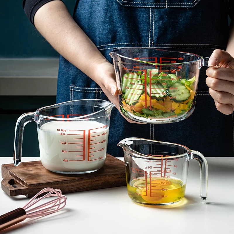 Reihey Dry and Liquid Measuring Cups and Borosilicate Measuring Cup Metric Liquid Measuring Cup