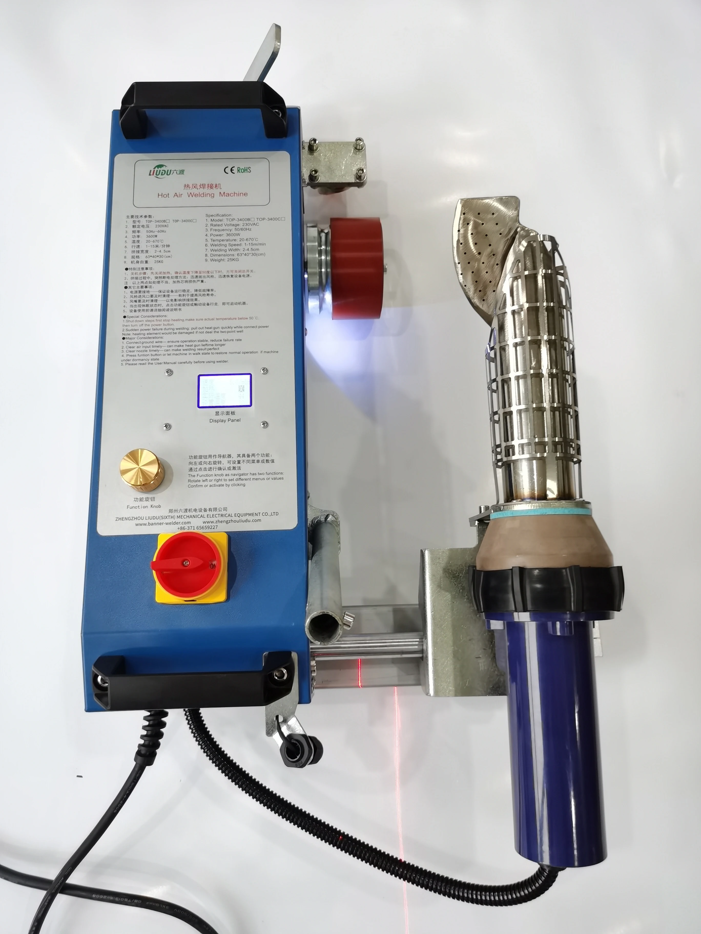 Tina TOP3400C 3600W Hot Air Welding Machine for Clear PVC Film/Awning/Vinyl Tarpaulin Splicing Machine