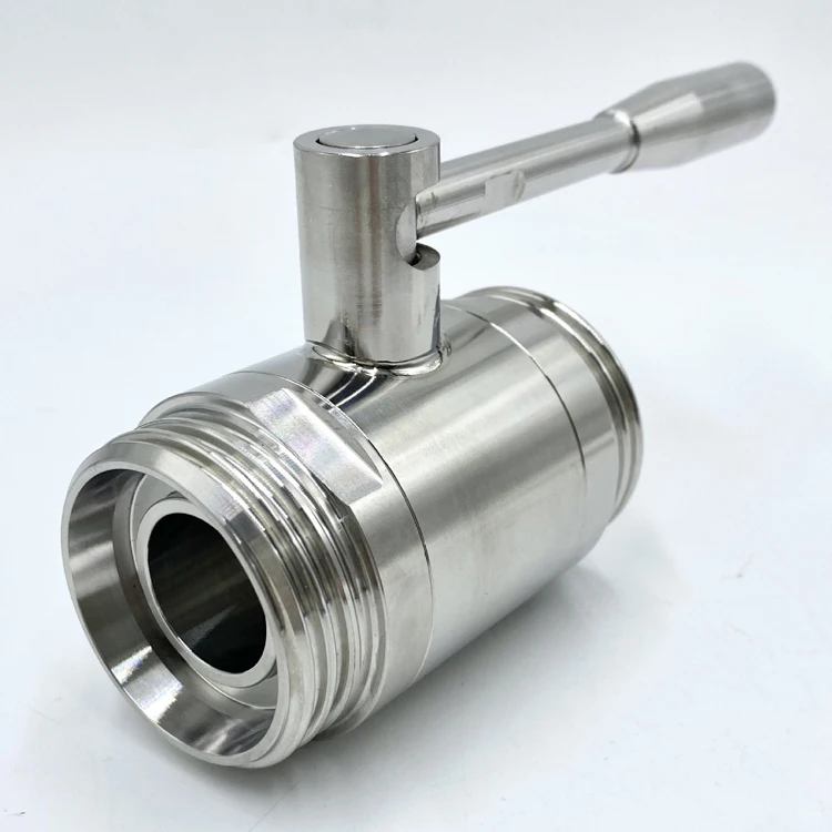 304 Stainless Steel Handle to TC Tri Clover Ferrule with 2 pcs silicone gasket Sanitary ball Valve