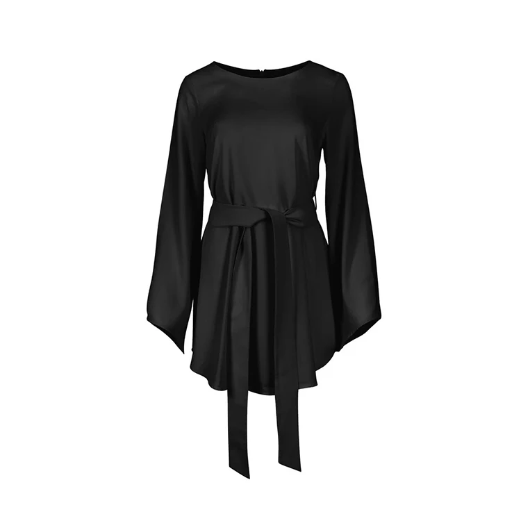 MuslimQLO abaya Hot selling fashion simple fresh and beautiful lace up set dress 2020 dubai winter modest maxi muslim dress