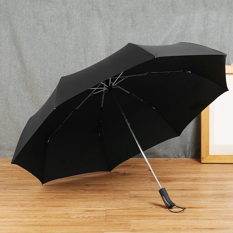 27 inches Portable 10 Rib Reverse Automatic 3 Folding Umbrella With Silver Strip Anti- Wind Storm Umbrella with Waterproof