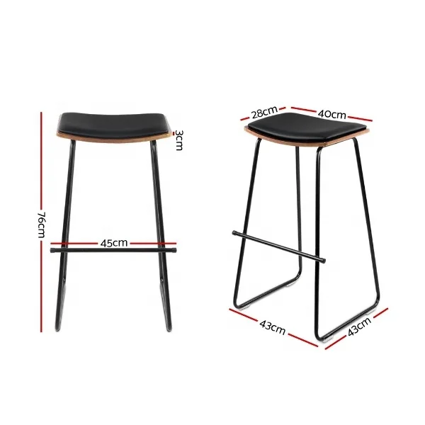 Modern Bar Furniture Kitchen PU Seat  Bar Stool  for Kitchen use Bar Chair with Timber seat